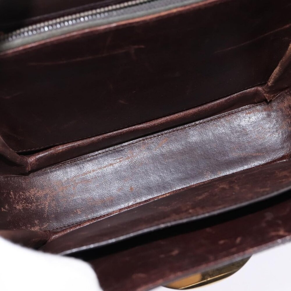 Authentic GUCCI Shoulder Bag Leather Brown Gold - Picture 2 of 16